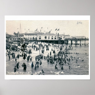 Beach View, Asbury Park, New Jersey Vintage Poster