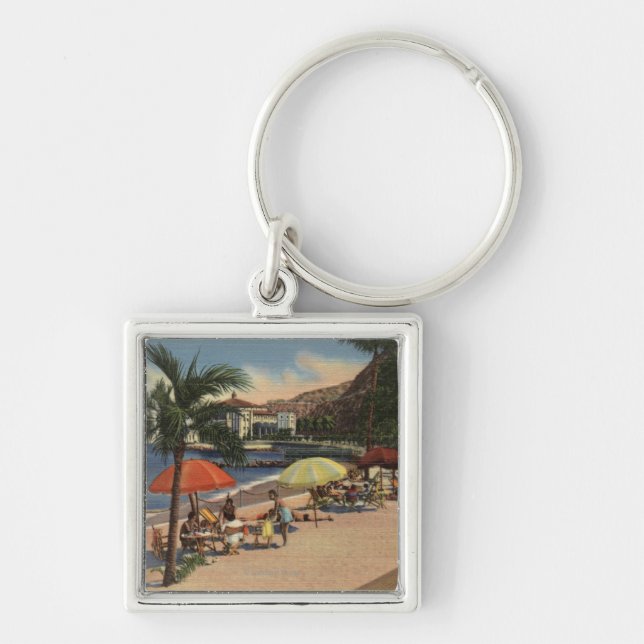 Beach View in Front of Hotel St. Catherine Keychain (Front)