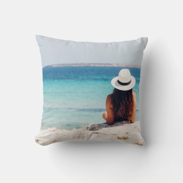 Beach View Photo Pillow (Front)