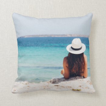 Beach View Photo Pillow by HappyThoughtsShop at Zazzle