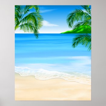 Beach View Poster by BailOutIsland at Zazzle