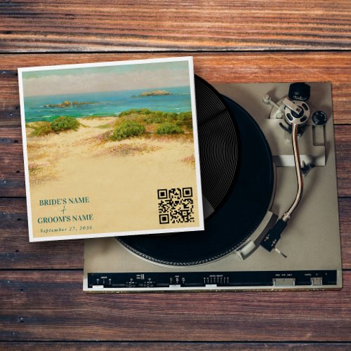 Beach Vinyl Music Record Cover Album Wedding Envelope