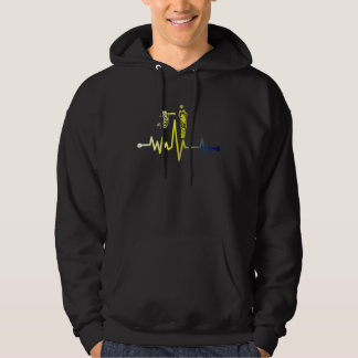 Beach Volley Player Volleyball Player Heartbeat Vo Hoodie