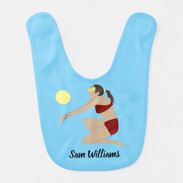 Beach Volleyball Baby Bib (Front)