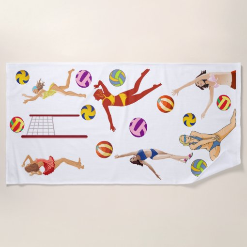 Beach Volleyball Beach Towel Zazzle