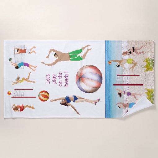 Beach Volleyball Beach Towel Zazzle