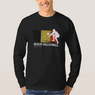 Beach Volleyball Belgium Flag Love Volleyball Play T-Shirt