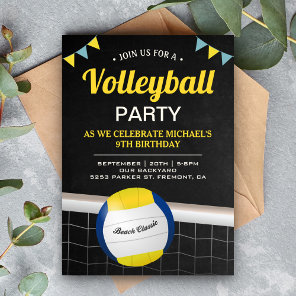 Beach Volleyball Birthday Party Invitation