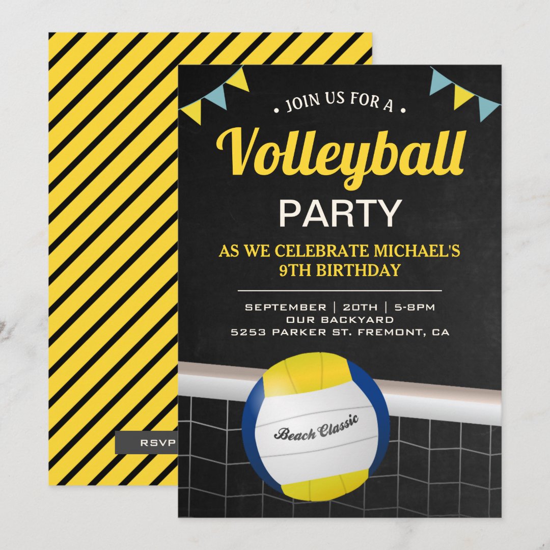 Beach Volleyball Birthday Party Invitation Zazzle