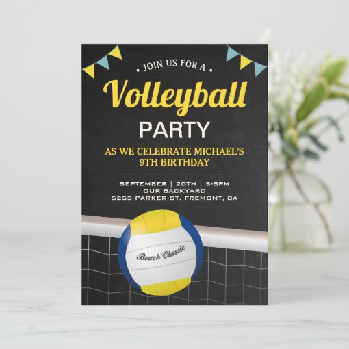 Beach Volleyball Birthday Party Invitation Zazzle