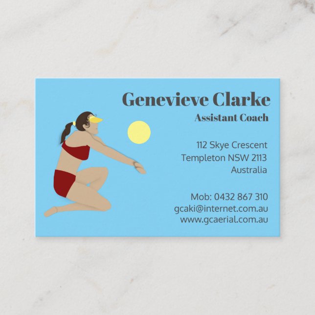 Beach Volleyball Business Card (Front)