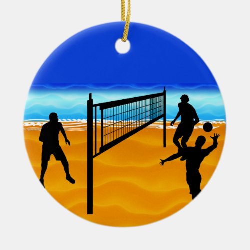 Beach Volleyball Ceramic Ornament