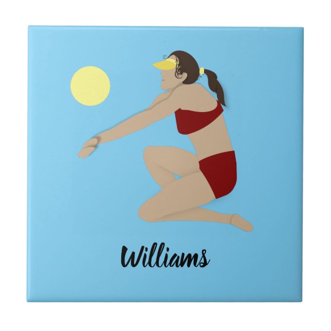 Beach Volleyball Ceramic Tile (Front)