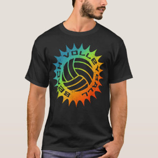 Beach Volleyball Cool Rainbow Sun Volley Ball te T-Shirt