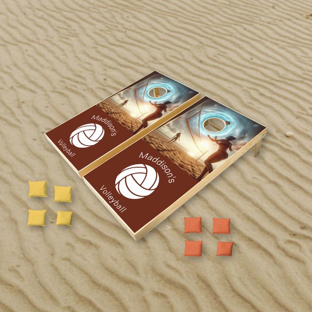 Beach Volleyball Court Custom Cornhole Set (Creator Uploaded)
