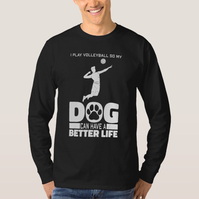 Beach Volleyball Dog Vball - Volleyball T-Shirt (Front)