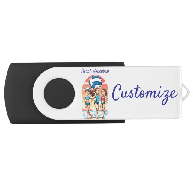 Beach Volleyball Girls Thunder_Cove Flash Drive (Front)