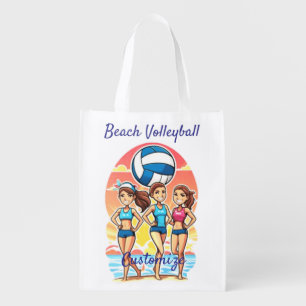 Beach Volleyball Girls Thunder_Cove Grocery Bag