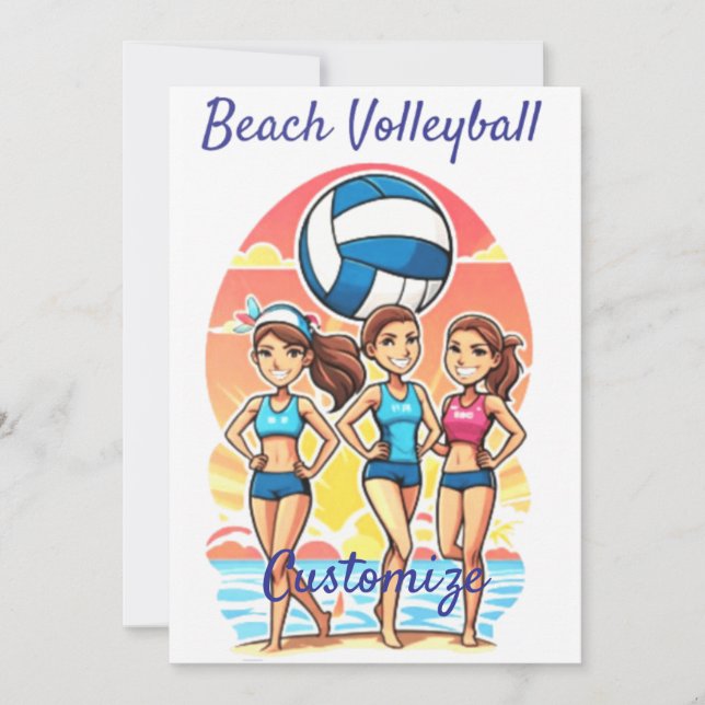 Beach Volleyball Girls Thunder_Cove Invitation (Front)