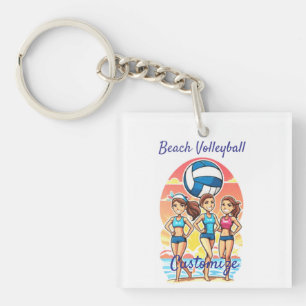 Beach Volleyball Girls Thunder_Cove Keychain