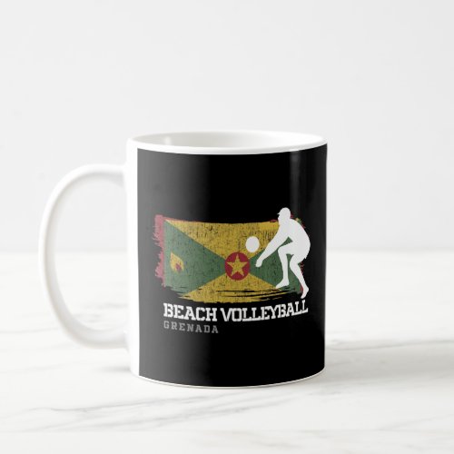 Beach Volleyball Grenada Flag Love Volleyball Play Coffee Mug