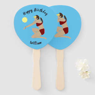 Beach Volleyball Hand Fan