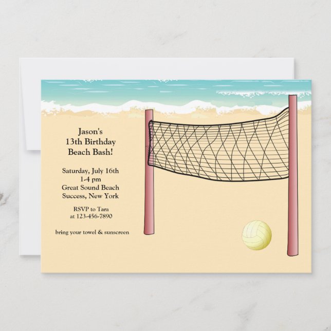 Beach Volleyball Invitation (Front)