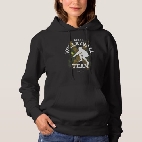 Beach Volleyball Jamaica Flag Love Volleyball Play Hoodie