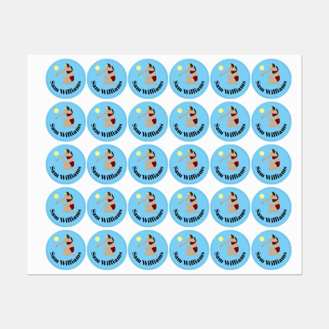 Beach Volleyball Kids' Labels (Sheet)