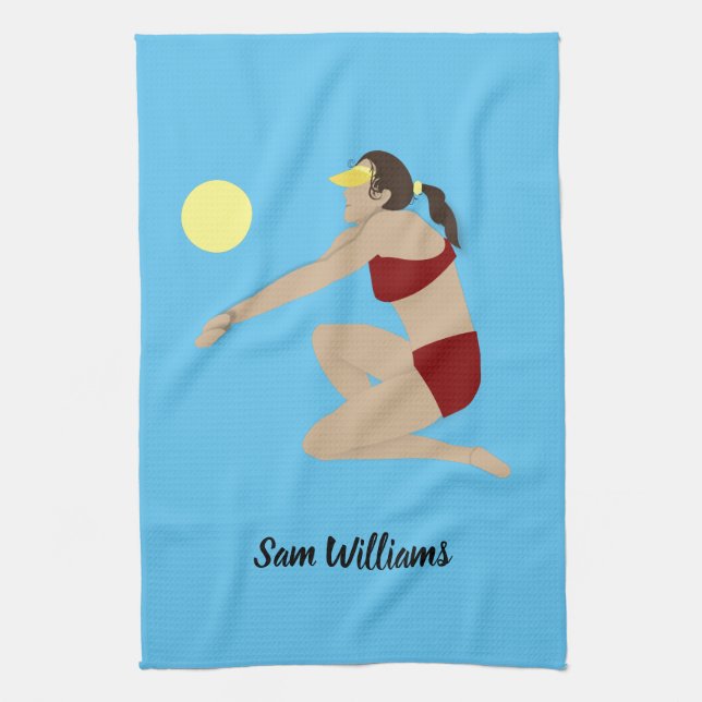 Beach Volleyball Kitchen Towel (Vertical)
