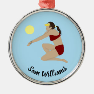 Beach Volleyball Metal Ornament
