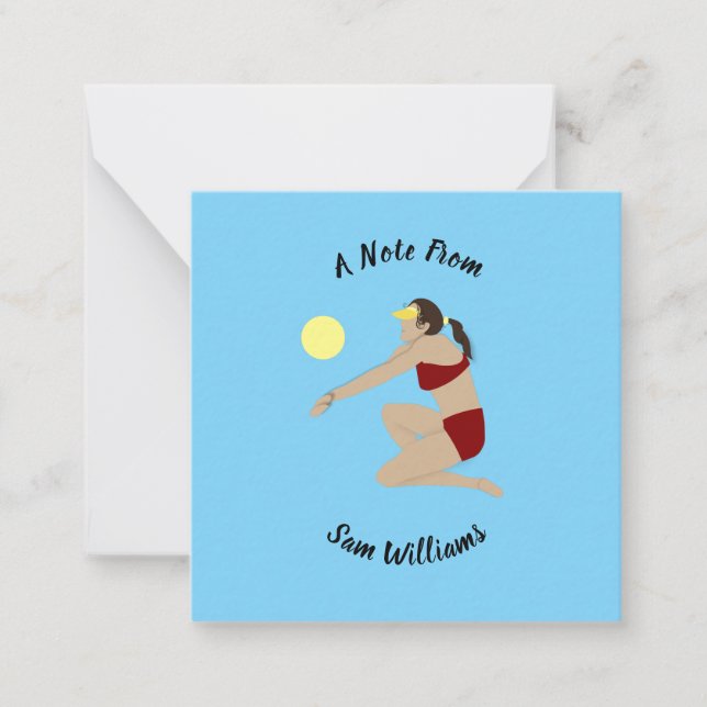 Beach Volleyball Note Card (Front)