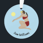 Beach Volleyball Ornament<br><div class="desc">Beach volleyball design with customisable text.</div>