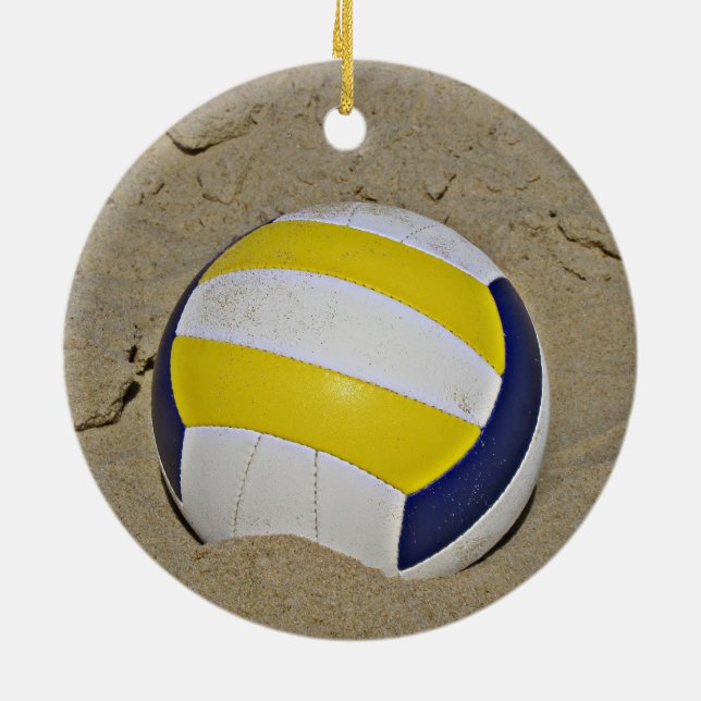 BEACH VOLLEYBALL PHOTO CERAMIC ORNAMENT (Back)