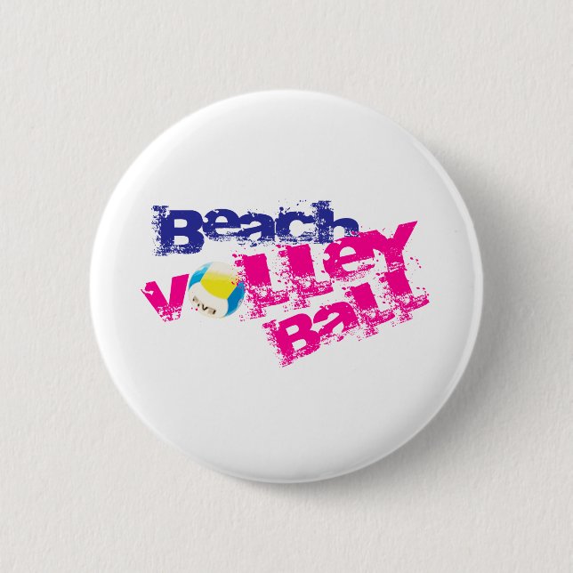 Beach Volleyball Pinback Button (Front)