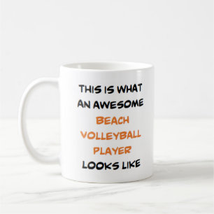 beach volleyball player, awesome coffee mug