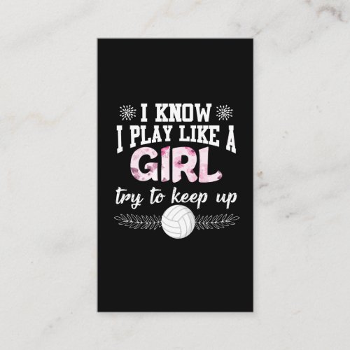 Beach Volleyball Player Play Like A Girl Athletic Business Card