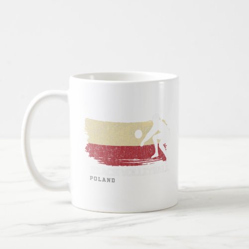 Beach Volleyball Poland Flag Love Volleyball Playe Coffee Mug
