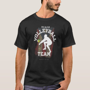 Beach Volleyball Puerto Rico Flag Love Volleyball  T-Shirt