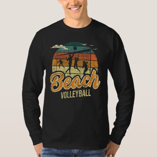 Beach Volleyball   Retro Vintage Athletes Players  T_Shirt