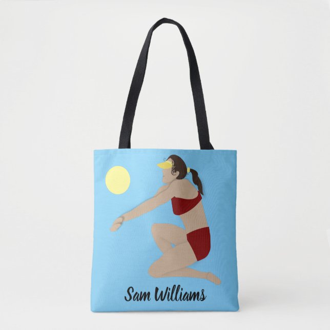 Beach Volleyball Tote Bag (Front)