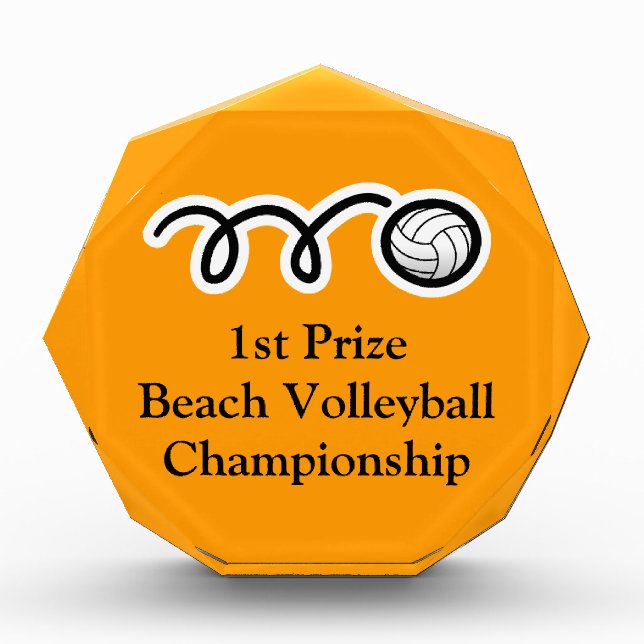 Beach volleyball trophy award | Customizable (Front)