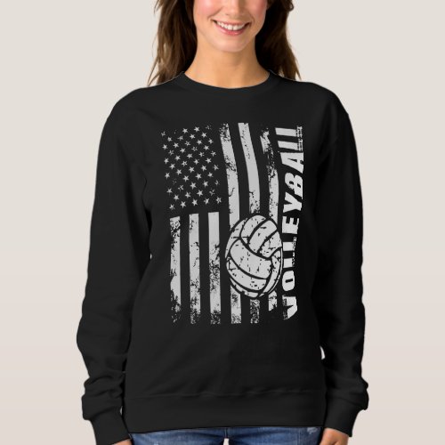 Beach Volleyball  USA American Flag Setters Player Sweatshirt