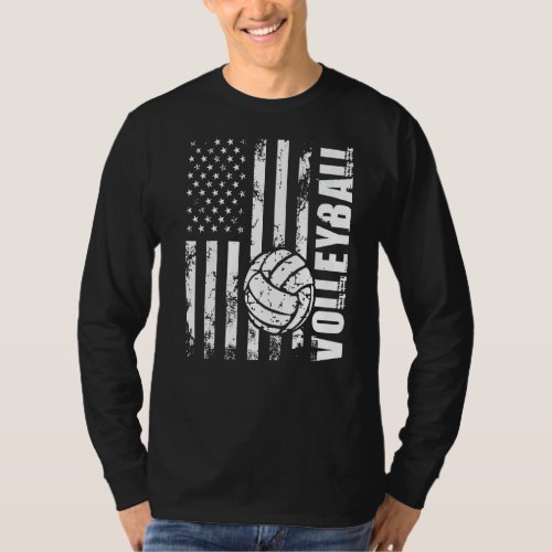 Beach Volleyball  USA American Flag Setters Player T_Shirt