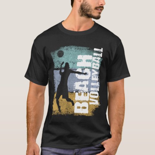 Beach Volleyball Vintage Retro Volleyball Player T_Shirt