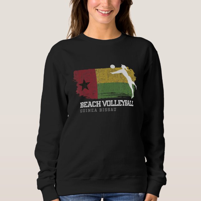 Beach Volleyball Womens Guinea Bissau Flag Volleyb Sweatshirt (Front)