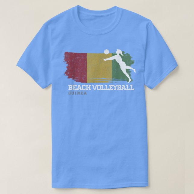 Beach Volleyball Womens Guinea Flag Volleyball Gir T-Shirt (Design Front)