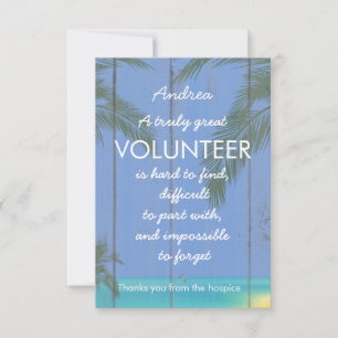 beach volunteer appreciation week tropical thanks card