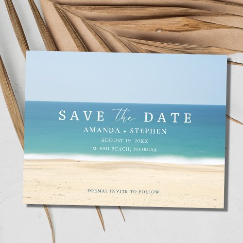 Beach Vow Renewal Save The Date Announcement Postcard