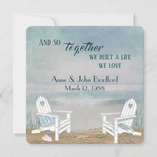 Beach Vow Renewal Wedding  Invitation